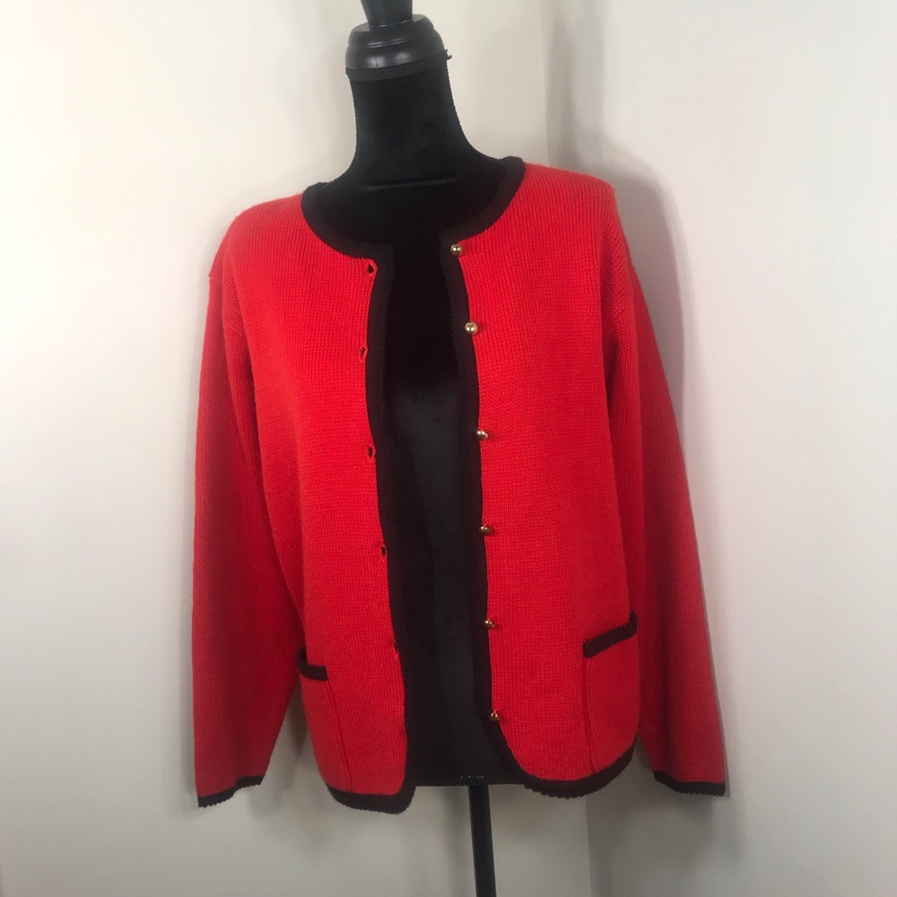 Karen Scott Vintage Red Cardigan